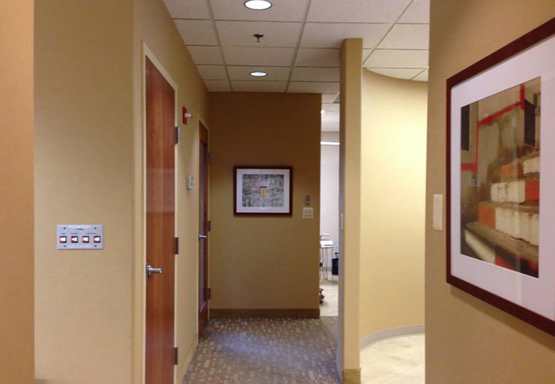 Hallways to dental treatment rooms