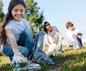 People working in community