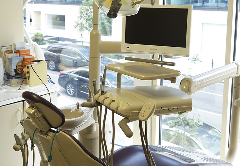 High tech dental exam room