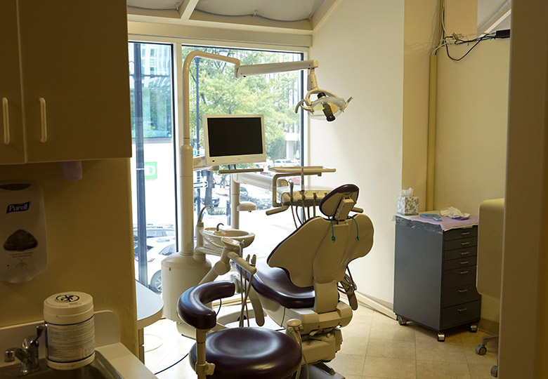 Comfortable dental exam room