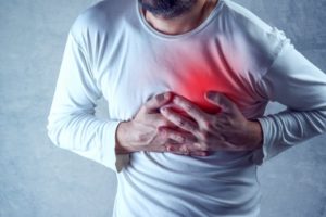 a man having chest pain