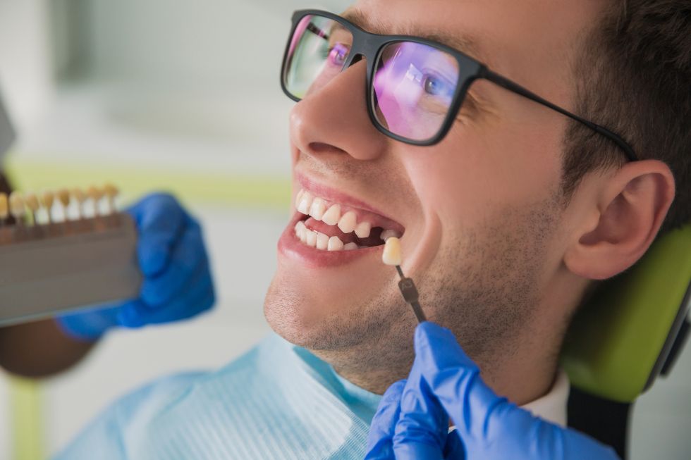 A man getting a dental implant
